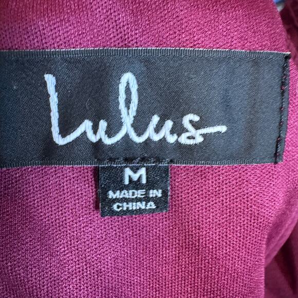 Lulus Burgundy Lace Midi Dress Fit and Flare Dress Sleeveless M - Picture 4 of 6